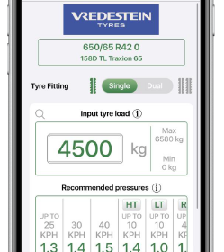 522 1 6885 Impression Agro Tyre Pressure app Vredestein 2023
