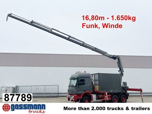 Mercedes-Benz Actros 3346 AK 6×6, WSK, SLT-AHK 250t, Heckkran Ciężarówka plandeka Mercedes-Benz Actros 3346 AK 6×6, WSK, SLT-AHK 250t, Heckkran